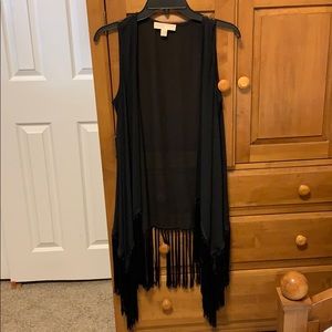 Michael Kors Fringe Sheer Vest